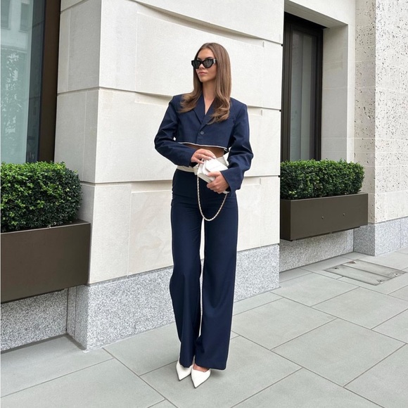 ZARA striped crop bomber blazer - Picture 6 of 15